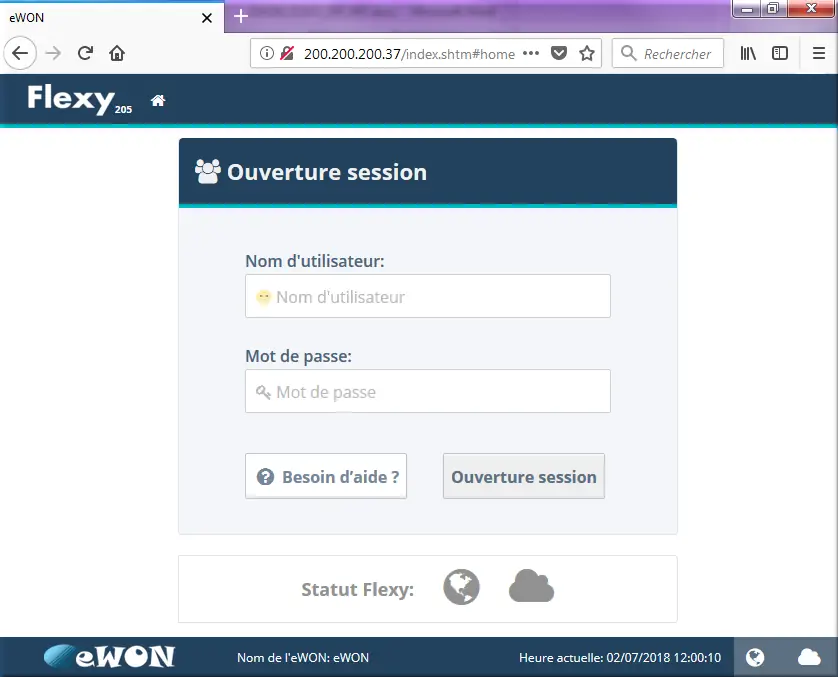 Login d’ouverture session